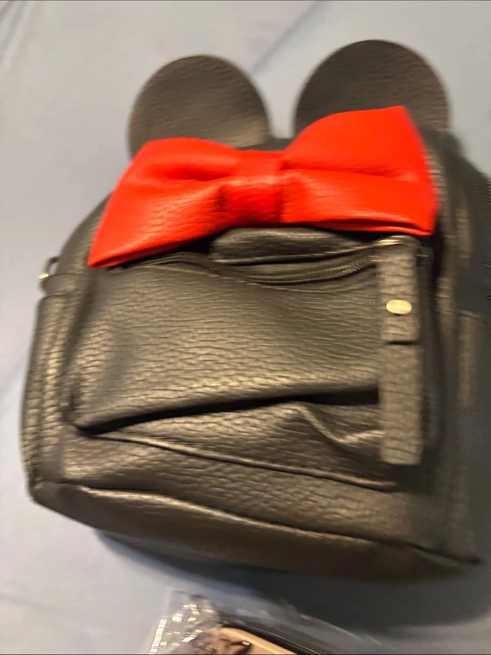 Black Mini Backpack nwot with Red Bow, purse charm and Mickey and Co  wallet nwt